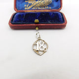 Sterling Silver 18th Birthday Commemorative Charm Pendant Vintage c1970