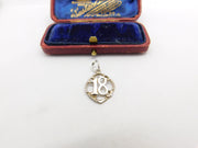 Sterling Silver 18th Birthday Commemorative Charm Pendant Vintage c1970