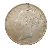 Queen Victoria .925 Silver Half Crown Coin Antique 1885 Very Fine Condition