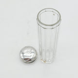 VIctorian Sterling Silver Lion Crested Cut Glass Vanity Jar Antique 1876 London