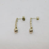 Pair of Sterling Silver Pink CZ Set Hinged Stud Drop Earrings Vintage c1970