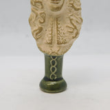 19th Century King Charles II Form Clay & China Seal Stamp Antique