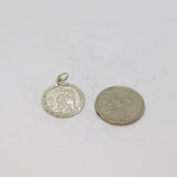 Sterling Silver St Christopher Travel Round Charm Pendant Vintage c1970
