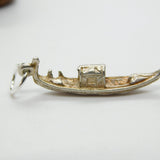 Sterling Silver Venetian Gondola Charm Pendant Vintage c1970