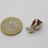 Sterling Silver & Agate Ball Set Eagle Claw Charm Pendant Vintage c1970s