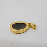 9ct Yellow Gold Mounted Doublet Opal Drop Pendant Vintage c1970s