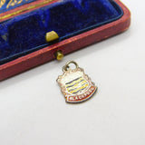 Sterling Silver and Enamel Blackpool Travel Shield Charm Pendant Vintage c1970