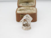 Sterling Silver Good Luck Wishing Well Charm Pendant Vintage c1970