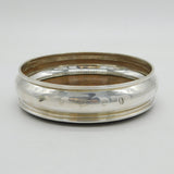 Sterling Silver Turned Wooden Bottle Coaster Vintage 1977 London