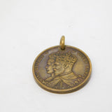 King George V & Queen Mary Coronation Medal Charm Antique 1911