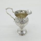George III Sterling Silver Floral Embossed Cream Jug Antique 1750 London