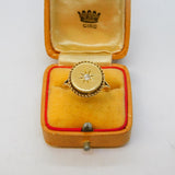 Boxed Victorian 15ct Gold & Diamond Set Starburst Dress Ring Antique c1890s