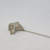 Silver Plated Terrier Dog Form Stick Pin Vintage c1970