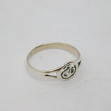Sterling Silver Celtic Triskelion Design Signet Ring Vintage c1970 Size M 1/2