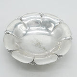 Swedish Arts & Crafts Planished Silver Plated Floral Comport Dish c1910 Antique