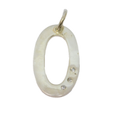 Sterling Silver Open Oval Triple Paste Chaton Set Charm Pendant Vintage c1970
