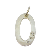 Sterling Silver Open Oval Triple Paste Chaton Set Charm Pendant Vintage c1970