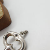 Large Sterling Silver Key Form Pendant Medallion Vintage c1990