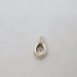 Sterling Silver Round Paste Set Peardrop Charm Pendant Vintage c1970