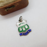 Sterling Silver & Enamel Wells Travellers Shield Charm Pendant Vintage c1970