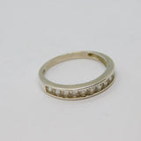 Sterling Silver 10 White Topaz Half Eternity Ring Contemporary c2000 Size R