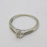 9ct White Gold & 0.2ct Brilliant-Cut Diamond Solitaire Ring Vintage c1990s