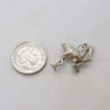 Sterling Silver Stork & Baby Charm Pendant Vintage c1970s