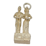 Sterling Silver Wedding Couple Bride & Groom Charm Pendant Vintage c1970