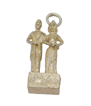 Sterling Silver Wedding Couple Bride & Groom Charm Pendant Vintage c1970