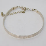 Italian Sterling Silver Greek Maze Pattern Bangle Bracelet Vintage c1980