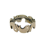 Sterling Silver Stylised Dolphin Fish Studio Band Ring Vintage c1970s Size J