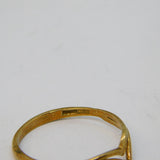 9ct Yellow Gold Wishbone Form Band Stacking Ring Vintage 1989 Birmingham