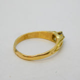 14ct Yellow Gold & 0.1ct Diamond Solitaire Ring Vintage c1970s