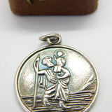Sterling Silver St Christopher Travel Charm Pendant Vintage c1970