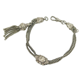 Victorian Sterling Silver Albertina Watch Chain Bracelet Antique c1900s