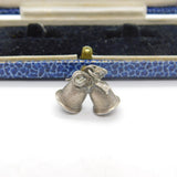 Sterling Silver Pair of Wedding Bells Charm Pendant Vintage c1970