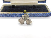 Sterling Silver Pair of Wedding Bells Charm Pendant Vintage c1970