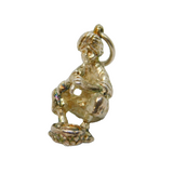 Sterling Silver Snake Charmer Charm Pendant Vintage c1970