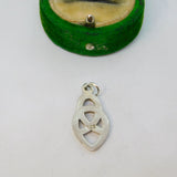 Sterling Silver Celtic Knot Style Charm Pendant Vintage c1970