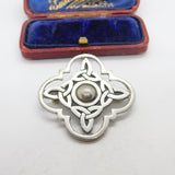 Scottish Pewter Celtic Knot Form Brooch Pin Vintage c1970