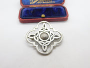 Scottish Pewter Celtic Knot Form Brooch Pin Vintage c1970