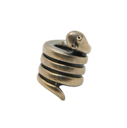 Sterling Silver Coiled Snake Charm Pendant Vintage c1970s