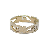 Sterling Silver Swirl Pattern Dress Band Ring Vintage c1970 Size L