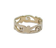 Sterling Silver Swirl Pattern Dress Band Ring Vintage c1970 Size L