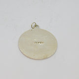 Sterling Silver St Christopher With Tree Scene Travel Pendant Vintage c1970