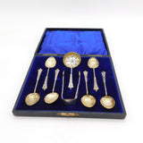 Edwardian Boxed Sterling Silver Teaspoon, Caster & Tongs Set Antique 1902