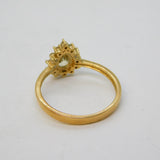 9ct Yellow Gold, Pear-Cut Citrine & Diamond Dress Ring Vintage Birmingham