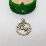 Sterling Silver Aries the Ram Charm Pendant Vintage c1970