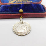 Sterling Silver Authentic Six Pence Coin George V Charm Pendant 1915