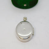 Sterling Silver Oval Deep Locket Floral Design Charm Pendant Vintage c1970